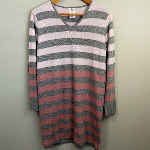 Benedetta. B Italy Women's Long Sleeve Striped Tunic Sweater Size Large